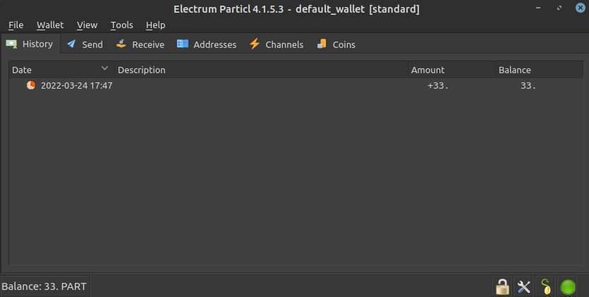 Preview of Particl Electrum